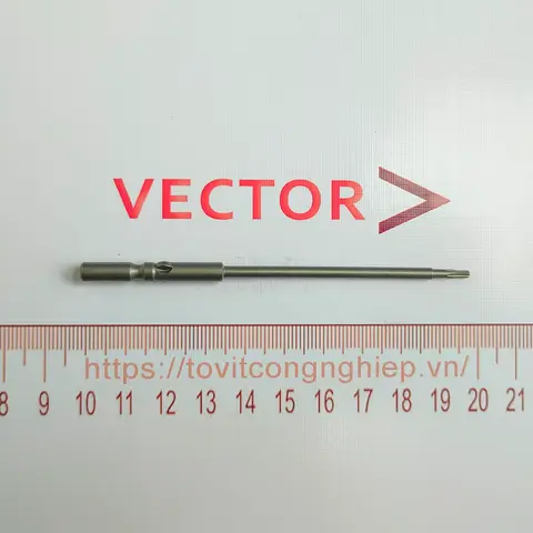 Đầu bits tròn phi 5 dài 100 ra mũi hoa thị T7 D5x100xT7