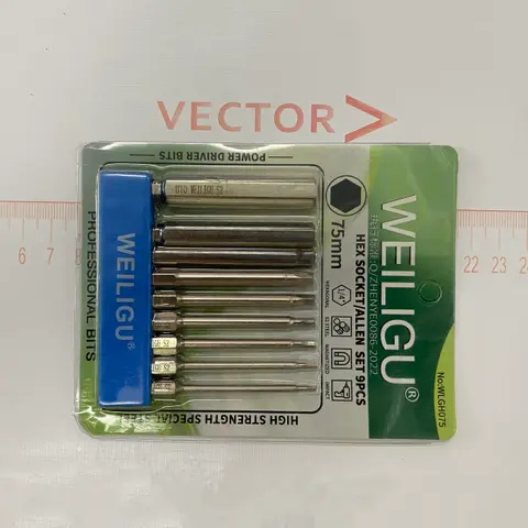 Bộ mũi vặn vít 10 món từ H1.5 đến H10 dài 75