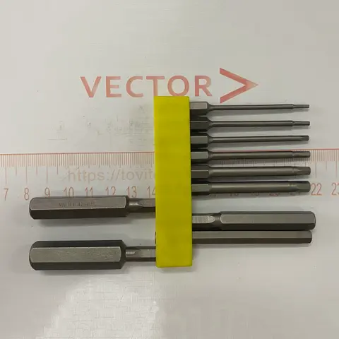 Bộ mũi vặn vít 10 món từ H1.5 đến H12 dài 75