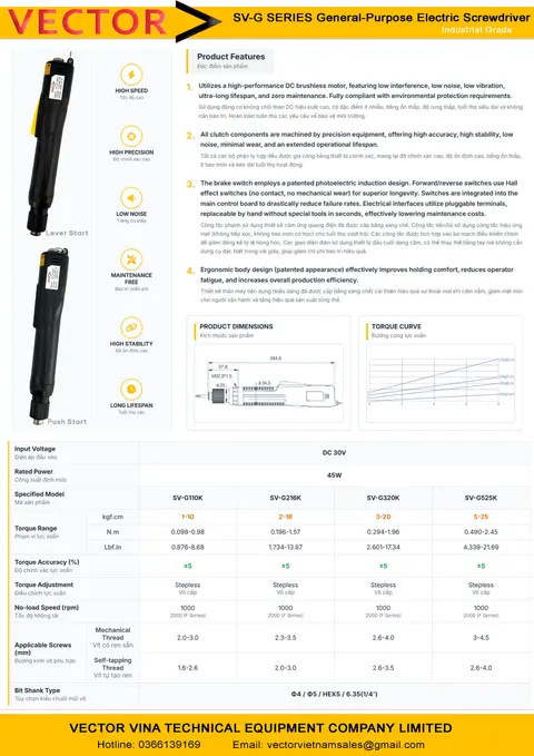 Catalogue Vector Vina SV-G525KP Series