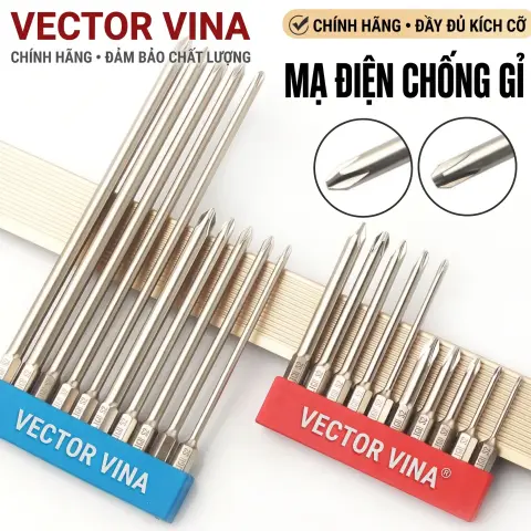 Mũi vít bake chữ thập mạ điện chống gỉ VECTOR VINA H6.35