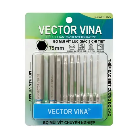 Mũi vít lục giác mạ điện VECTOR VINA tiêu chuẩn Q/ZHENYE0086-2022