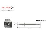 D4*120*BH3 Mũi vặn vít lục giác bi H3 chuôi cánh bướm phi 4