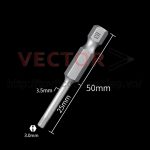 H6.35x50xD3.5x25xH3 Đầu vít chuôi 1/4 dài 50 mũi lục giác H3