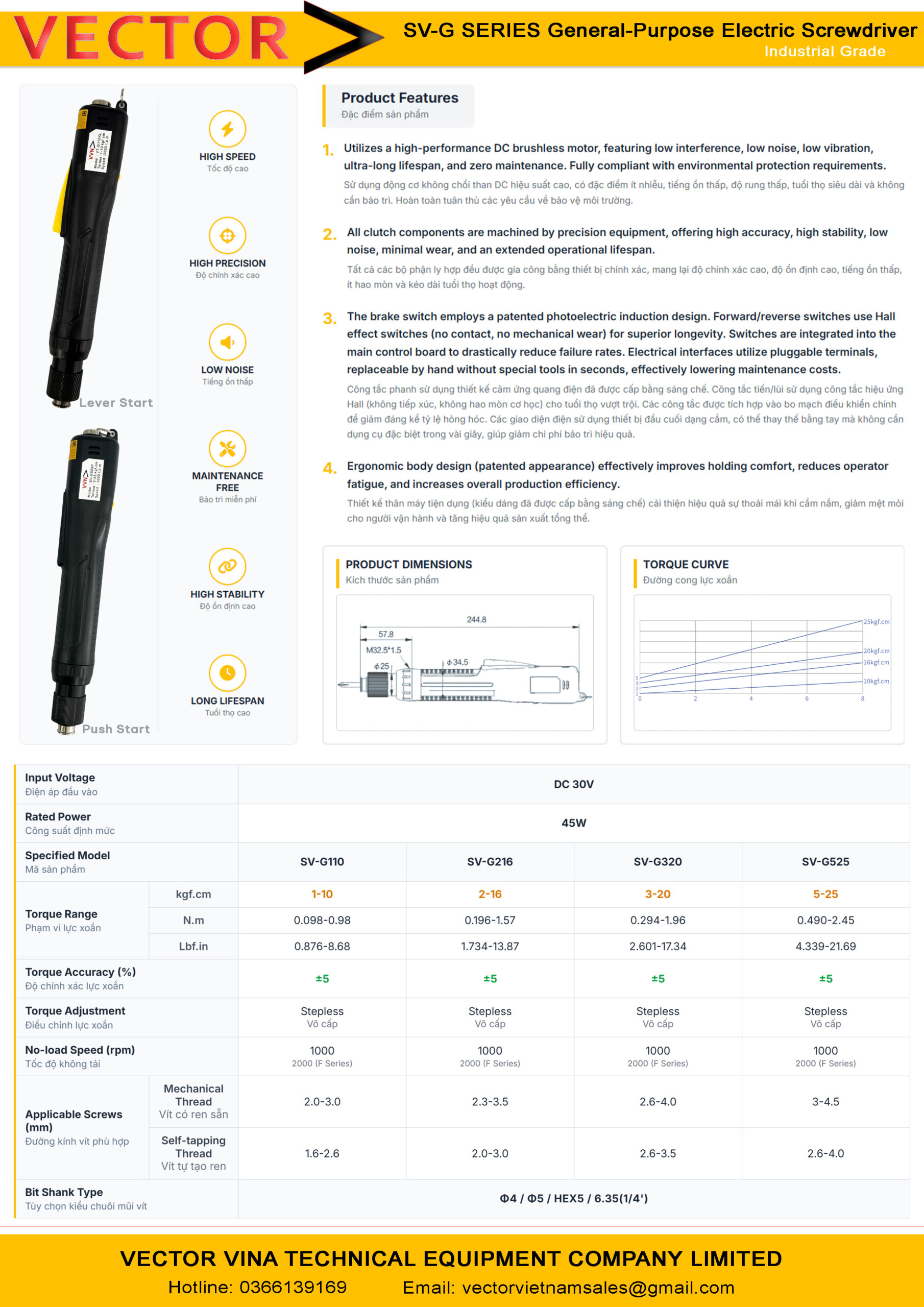 Catalogue Vector Vina SV-G525KP Series