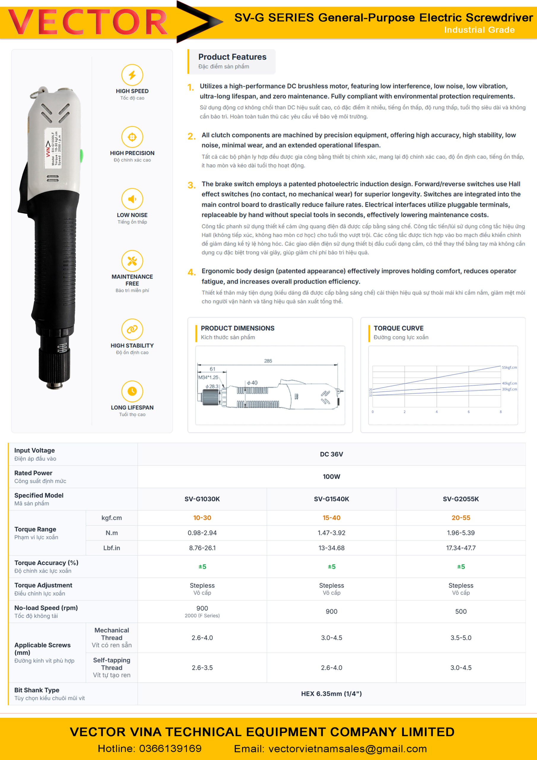Catalogue Vector Vina SV-G Series